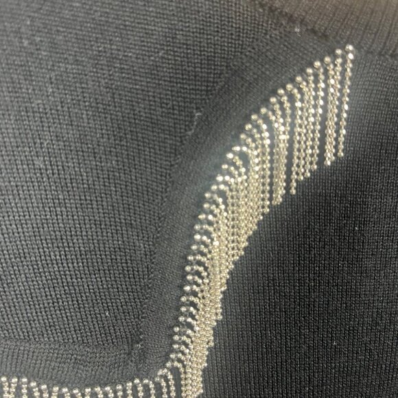 NWT Maje Black Wool Silver Fringe Knit Top T1 - Picture 5 of 8